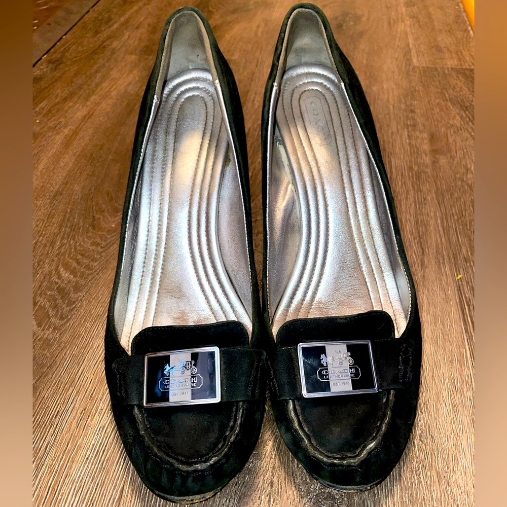 Coach suede loafer style heels. Size 9.5 *NEEDS LOVE*